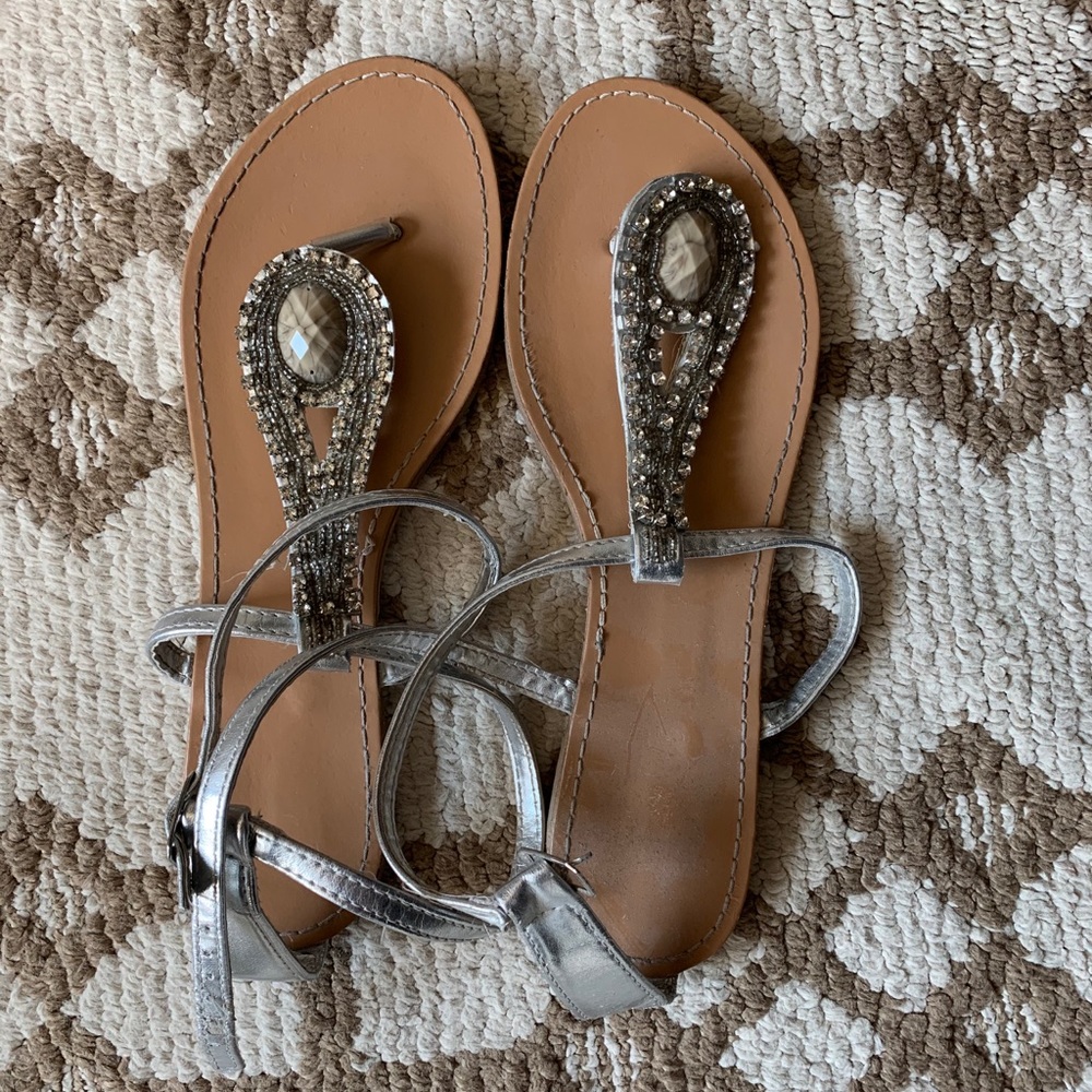 Silver summer sandals